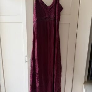 FARM Rio Burgundy Lace Midi Dress